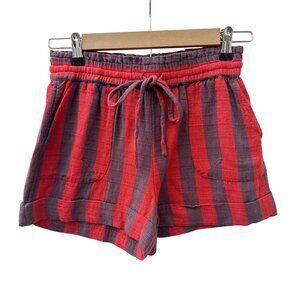 Urban Outfitters Mya Linen Blend Striped Drawstring Elastic Waist Shorts XS NWT